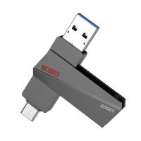 忆捷（EAGET） SU20 U盘 128G 固态U盘Type-c USB3.2双接口 (单位：个) 锖色