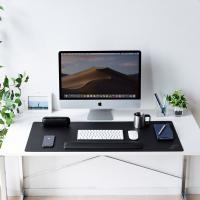 山业 MPD-C6BK-90 PU皮革桌垫 大尺寸 黑色 (单位:个)