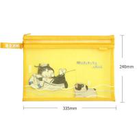 齐心（COMIX） 双层网纱袋 A4 WHA3367 335*240mm (单位:个) 白灰蓝黄粉 颜色随机