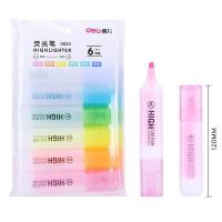 得力（deli） S628 荧光笔套装(混) 一袋6支 粉色、橙色、黄色、绿色、蓝色、紫色 (单位:盒)