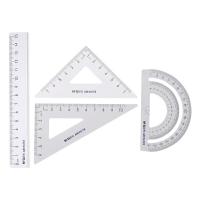晨光（M&G） ARL96178 直尺 金属套尺（直尺+三角尺*2+量角器） 4件/套 （单位:套） 蓝色
