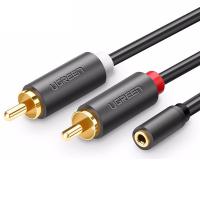 绿联（UGREEN） 10561 3.5音频母转2RCA公转接线 25CM (单位:根)