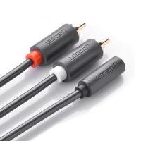 绿联（UGREEN） 10561 3.5音频母转2RCA公转接线 25CM (单位:根)