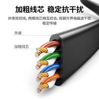 绿联（UGREEN） 50174 六类千兆扁平网线 2米 黑色 (单位:根)