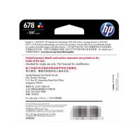 惠普（HP） CZ108AA 678号 墨盒 150页 适用机型：HP Deskjet 1018/2515/1518/4648/3515/2548/2648/3548/4518/3547 (单位：盒 )彩色