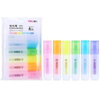 得力（deli） S628 单头荧光笔 一袋6支  (单位：袋 )粉色、橙色、黄色、绿色、蓝色、紫色