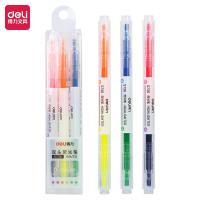 得力（deli） DL-S736 荧光笔 3支/盒 （单位:盒） 橙黄、蓝绿、粉紫