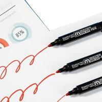 齐心（COMIX） 油性记号笔 2.0mm MK818 19x125mm 12支/盒 (单位:盒) 新老包装随机发货 红色