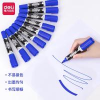 得力（deli） S555 记号笔 10支/盒 （单位:盒） 蓝色