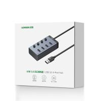 绿联（UGREEN） 90874 USB3.0分线器 一拖四口高速扩展 5V2A供电 1米（单位：个）
