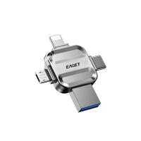 忆捷（EAGET）I71-32G 四合一U盘 32G USB3.0 Lightning Type-C MicroUSB口 7.5*15*2.2mm（单位：个）银色