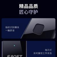 忆捷（EAGET）FM2 指纹加密 移动固态硬盘 1TB Type-c USB 3.2  102.4*30.4*9.4mm（单位：个）黑色