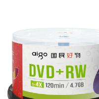 爱国者（aigo）DVD+RW 空白光盘/刻录盘 1-4速4.7GB 台产 可擦写 可重复刻录 桶装50片 (单位：组）