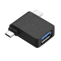 绿联（UGREEN） 30453 OTG转换器 USB3.0 Type-C+Micro USB二合一转换器 安卓手机苹果电脑接U盘USB3.0数据线 (单位：个) 黑色