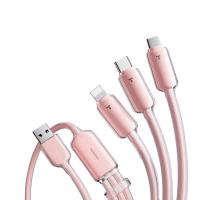 图拉斯 小冰线系列 三合一数据线 1.68米 5V/3A(单位：条) Lightning+Type-C+Micro 冰莓粉