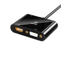 毕亚兹（BIAZE）ZH63-黑二合一转换器（支持同显）高清视频适配器 HDMI转VGA/HDMI(单位：个）黑色