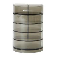 晨光（M&G） ABT98447 透明四层时尚笔筒 长83mm*宽83mm*高125mm(单位：个) 黑色透明