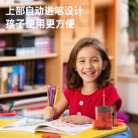 得力（deli） 竖式进笔 71162自动进笔削笔机 67*61*100mm 透明蓝（单位：个）