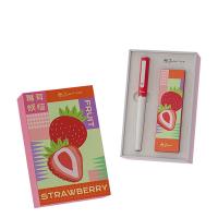 毕加索（pimio） 621 水果物语系列钢笔礼盒 莓有烦恼 SEF尖钢笔+墨囊*6+贴纸(单位：盒) 草莓红