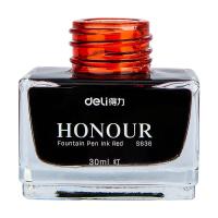 得力（deli）S636 钢笔墨水 30ml 24个月 非碳素墨水 60*40*64mm (单位：瓶) 红色