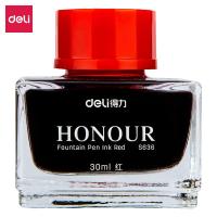 得力（deli）S636 钢笔墨水 30ml 24个月 非碳素墨水 60*40*64mm (单位：瓶) 红色