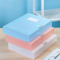 得力（deli） 63211 彩透档案盒 55mm 蓝色 (单位:个)