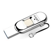 忆捷（EAGET） HF-C01 指纹加密U 256G Type-C USB3.0 双接口 亮银色 (单位:个)