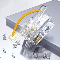 绿联（UGREEN） 80108 6P4C电话线接头 RJ11接口水晶头 4芯语音电话线连接插头 100个装 (单位: 盒)
