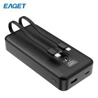 忆捷（EAGET） EQ202 移动电源 22.5W自带双线 智能数显 20000mAh 黑色 (单位:个)