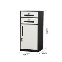 臻远 ZY5052331 钢制文件柜矮柜 二抽 85*40*40cm（单位：台）黑白色