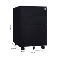 臻远 ZY5052386 钢制活动柜 三抽侧拉款 39*50*60cm（单位：台）黑色