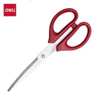 得力（deli）家用剪刀210mm办公生活 大号剪子手工剪纸刀 6010（单位：把）红色