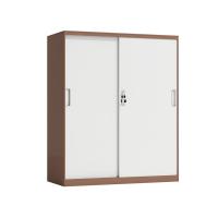 臻远 ZY5062266 钢制铁门移门文件柜 90*40*109cm（单位：台）咖白