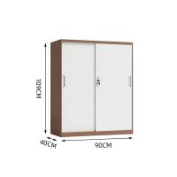 臻远 ZY5062266 钢制铁门移门文件柜 90*40*109cm（单位：台）咖白