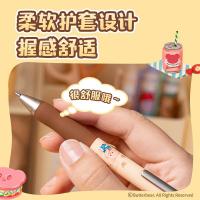 得力（deli） 速干按动中性笔 黄油小熊 NS666-B 0.5mm (单位:支) 图案随机 黑色