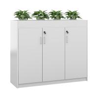 臻远 ZY5062248 铁皮文件柜 120*30*120cm 白色 三门矮柜 (单位:台)