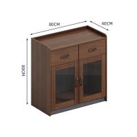 臻远 ZY-SY-187 木质简约储物柜资料柜 80*40*80cm 胡桃色 两门矮柜 (单位:台)
