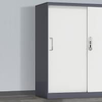 臻远 ZY5062259 钢制铁门移门文件柜 90*40*92.5CM 灰白 (单位:台)