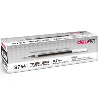 得力（deli） S754 按动中性笔芯 0.7mm子弹头 黑色 20支/盒   (单位:盒)