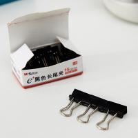 晨光（M&G） ABS92731 Eplus盒装黑色长尾夹   6号 15mm （单位：盒) 黑色