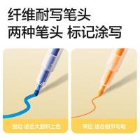 得力（deli） S736 荧光笔 双头双色 混色 3支/盒 (单位:盒)