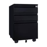臻远 ZY5062215 钢制三抽矮柜 鹅颈款 39*50*60cm（单位：台）黑色
