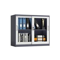臻远 ZY5062255 钢制玻璃移门文件柜 90*40*76cm（单位：台）灰白