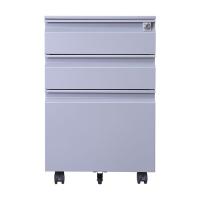 臻远 ZY5062216 钢制三抽矮柜 鹅颈款 39*50*60cm（单位：台）闪银灰色