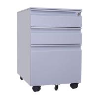 臻远 ZY5062216 钢制三抽矮柜 鹅颈款 39*50*60cm（单位：台）闪银灰色