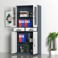 臻远 ZY-SY-32 窄边中二斗文件柜 900*400*1850mm 灰白套色 (单位:台)