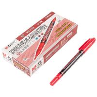 晨光（M&G） MG-2130 小双头记号笔 0.5mm-2.0mm  (单位：盒 )红色