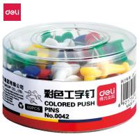 得力（deli） 0042 彩色工字钉 80只 彩色   (单位:筒)