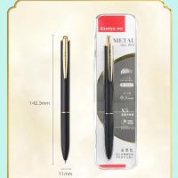 齐心（COMIX） X5 签字笔 金属按动中性笔 子弹头 0.5mm 黑色笔杆 （单位:支） 黑色