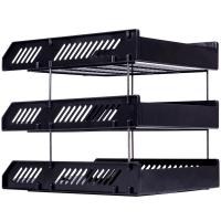 得力（deli） 9209 三层文件座 338*260*260mm 黑色 (单位:个)